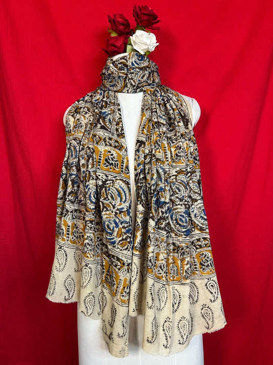 Kalamkari Handblock Printed Cotton Dupatta