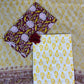 Maroon Kota Handblock Printed Cotton Suit Set