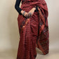 Maheshwari Silk Handblock Printed Saree Red

