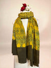 Mustard Yellow Ajarkh Cotton Handblock Printed Dupatta