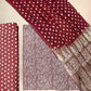 Multicolor Pasmina Handblock Printed Cotton Suit Set | Rustic Maoon