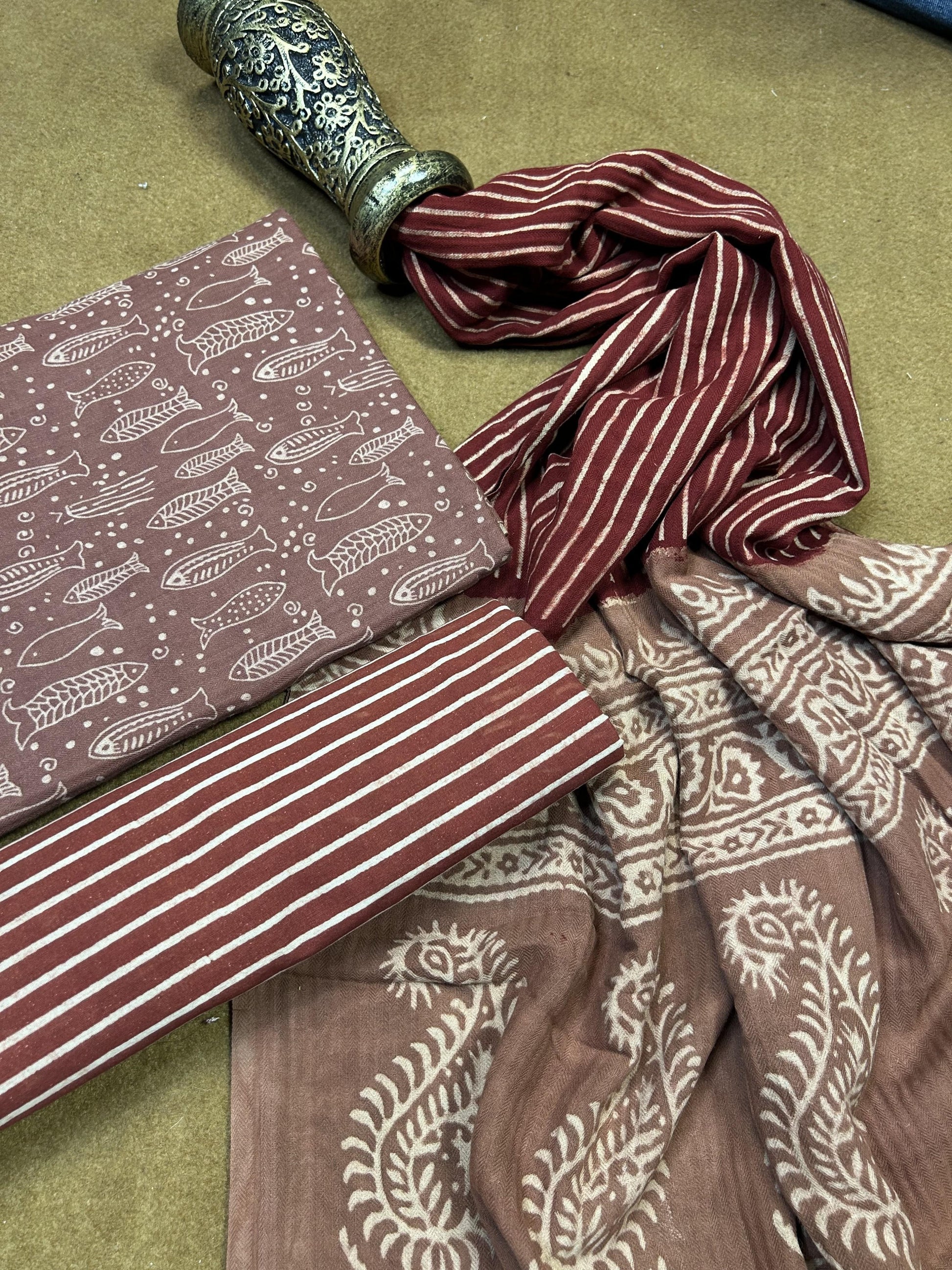 Pashmina Handblock Printed Suit Set
