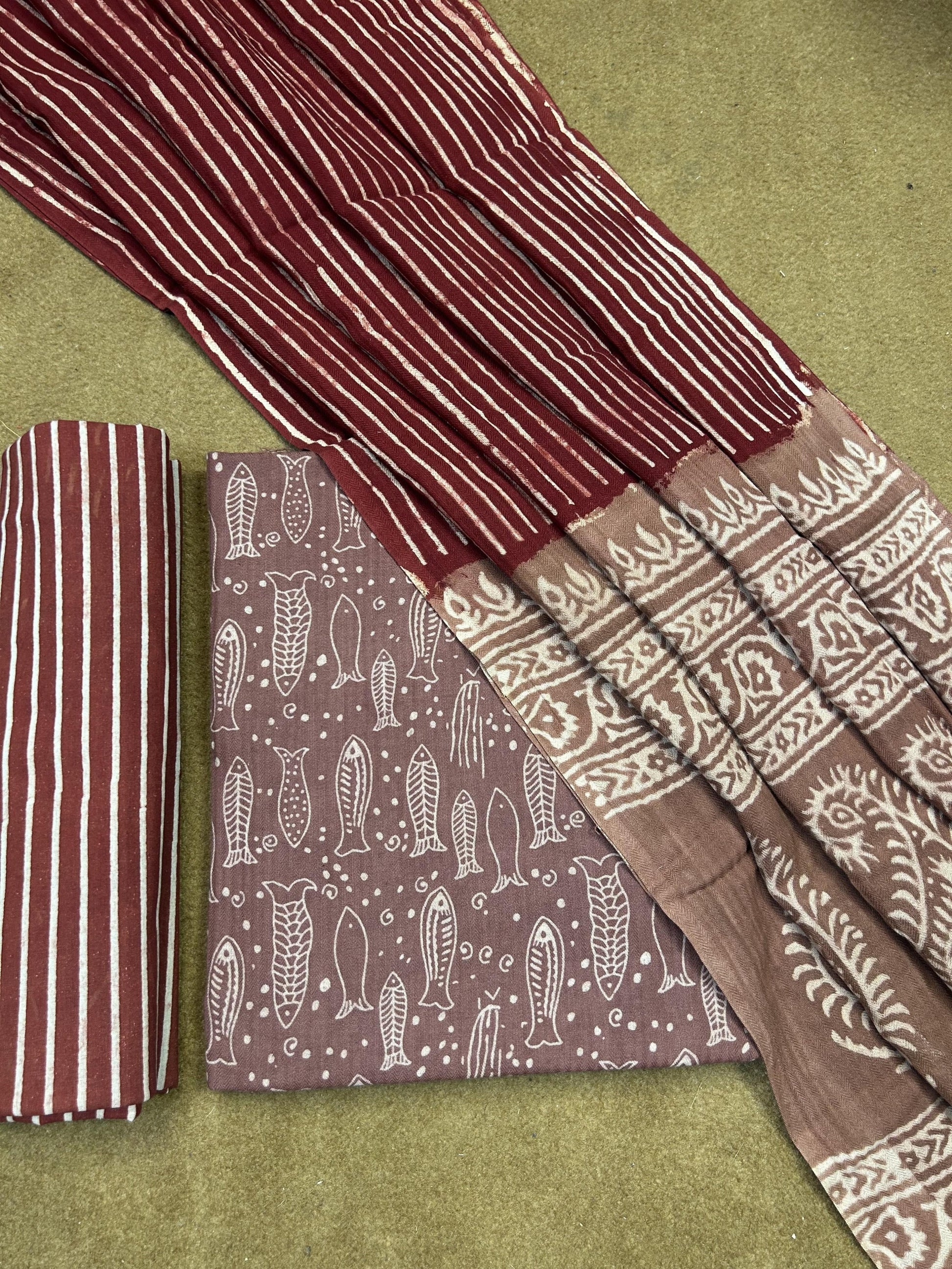 Pashmina Handblock Printed Suit Set
