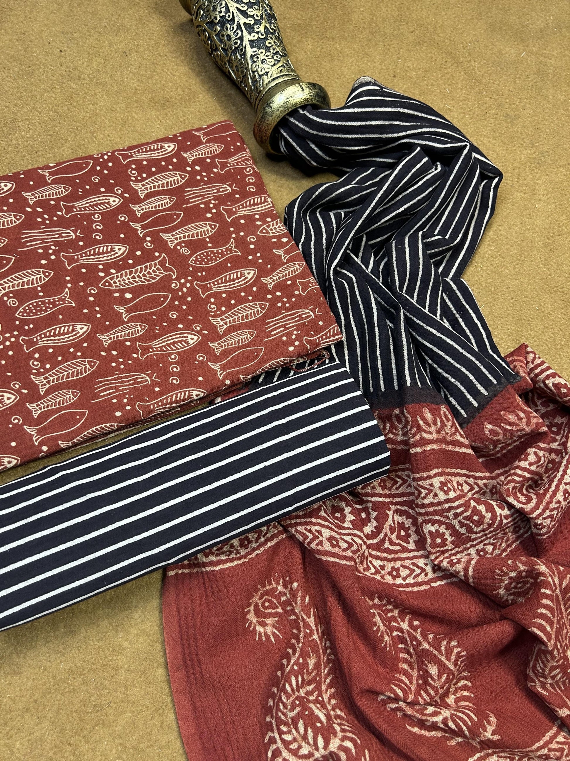 Pashmina Handblock Printed Suit Set
