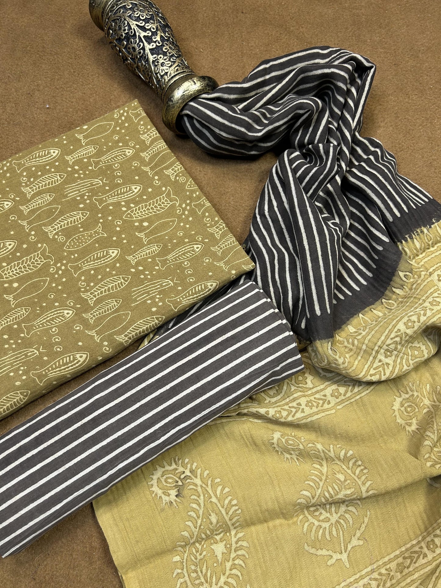 Pashmina Handblock Printed Suit Set
