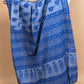 Pastel Poetry Handblock Printed Cotton Saree Blue