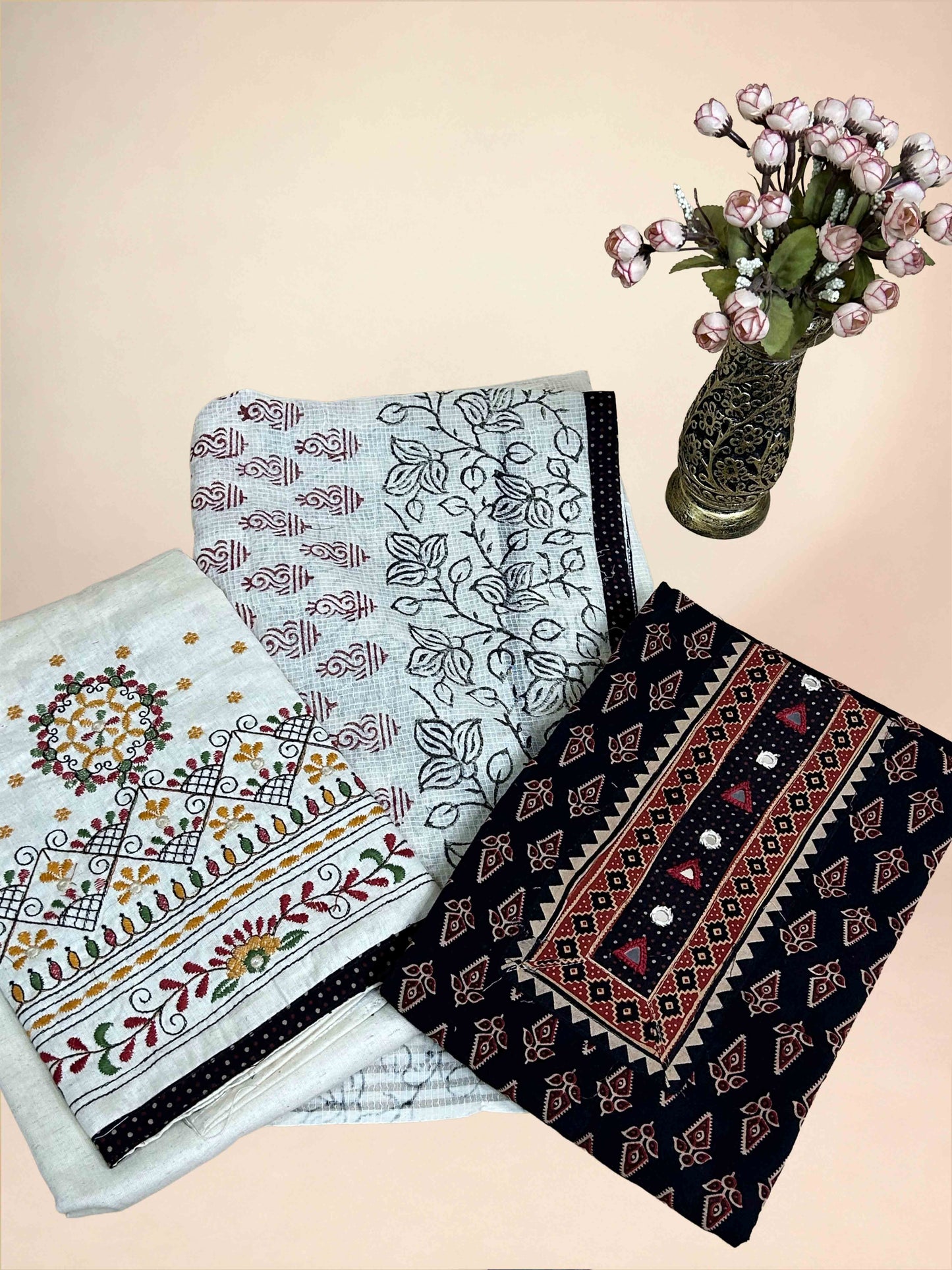 Black Patchwork Three-Piece Suits