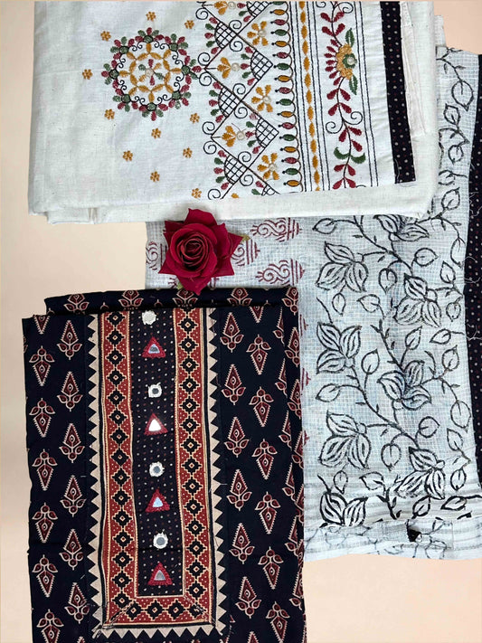 Black Patchwork Three-Piece Suits