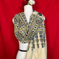 Premium Ajrakh Cotton Stole in Ivory and Blue with Authentic Indian Handblock Printing