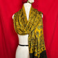 Premium Ajrakh Gaji Silk Stole with Mustard Yellow Floral and Geometric Ethnic Design