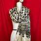 Premium Ajrakh Gaji Stole with Traditional Blue Floral Handblock Pattern