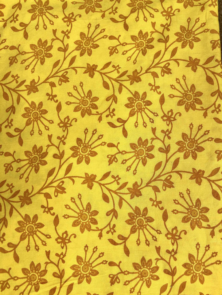 Rangeela Print Cotton Fabric Yellow