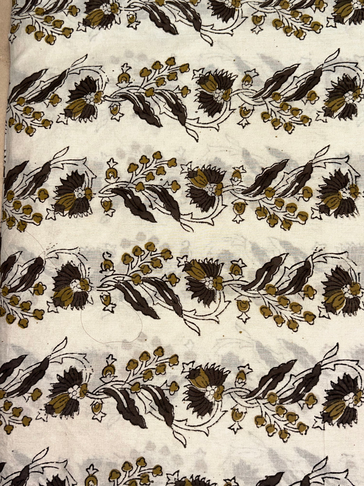 Off White Fakira Print Hand Block Printed Fabric