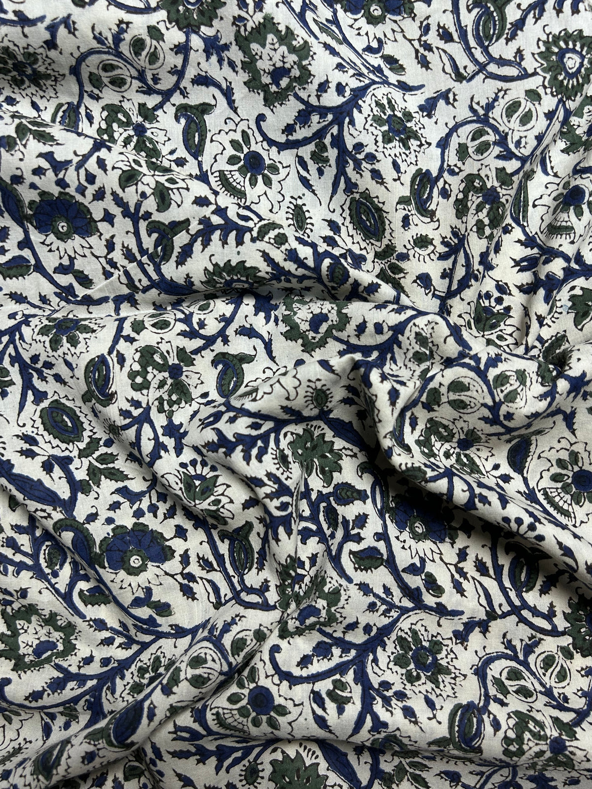 Off White Fakira Print Hand Block Printed Fabric