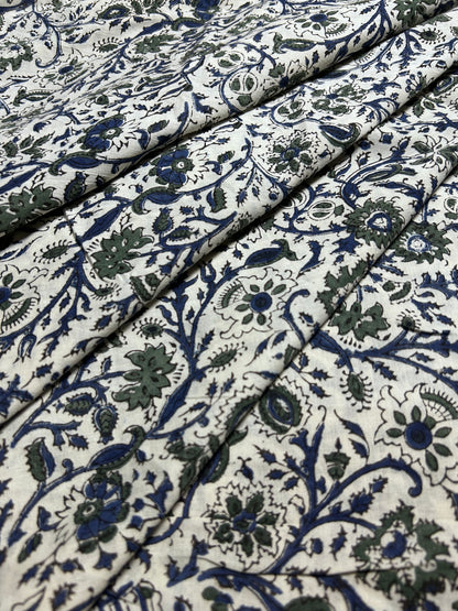 Off White Fakira Print Hand Block Printed Fabric