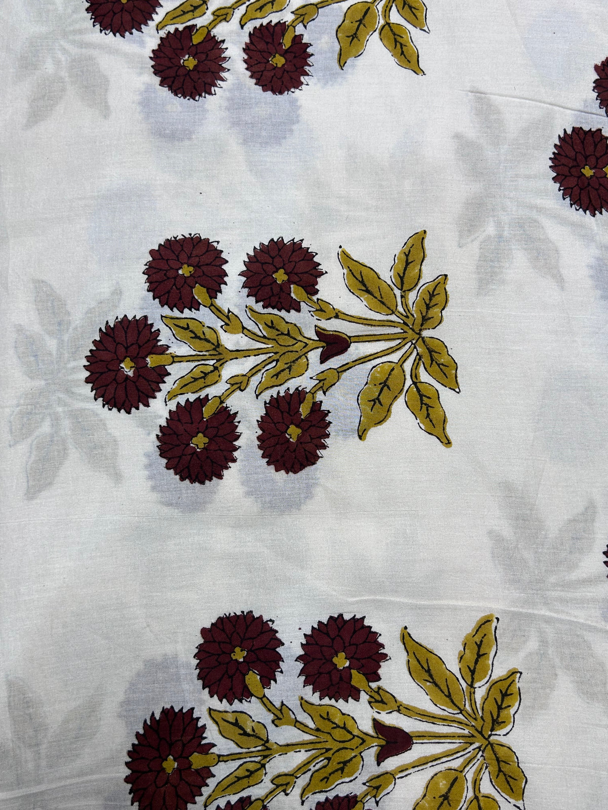 Off White Fakira Print Hand Block Printed Fabric