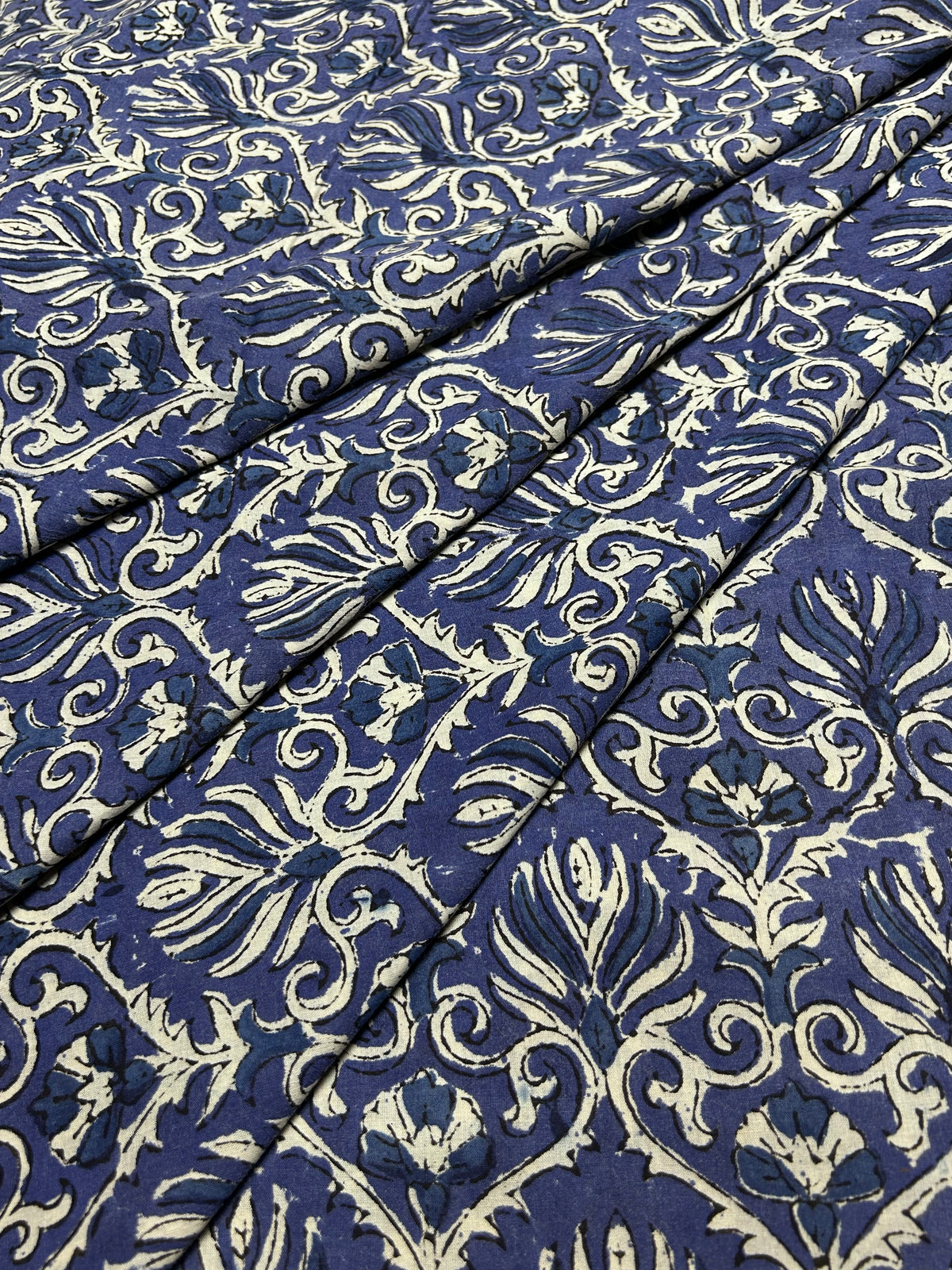 Blue Fakira Print Hand Block Printed Fabric