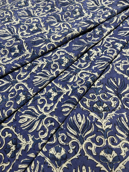 Blue Fakira Print Hand Block Printed Fabric