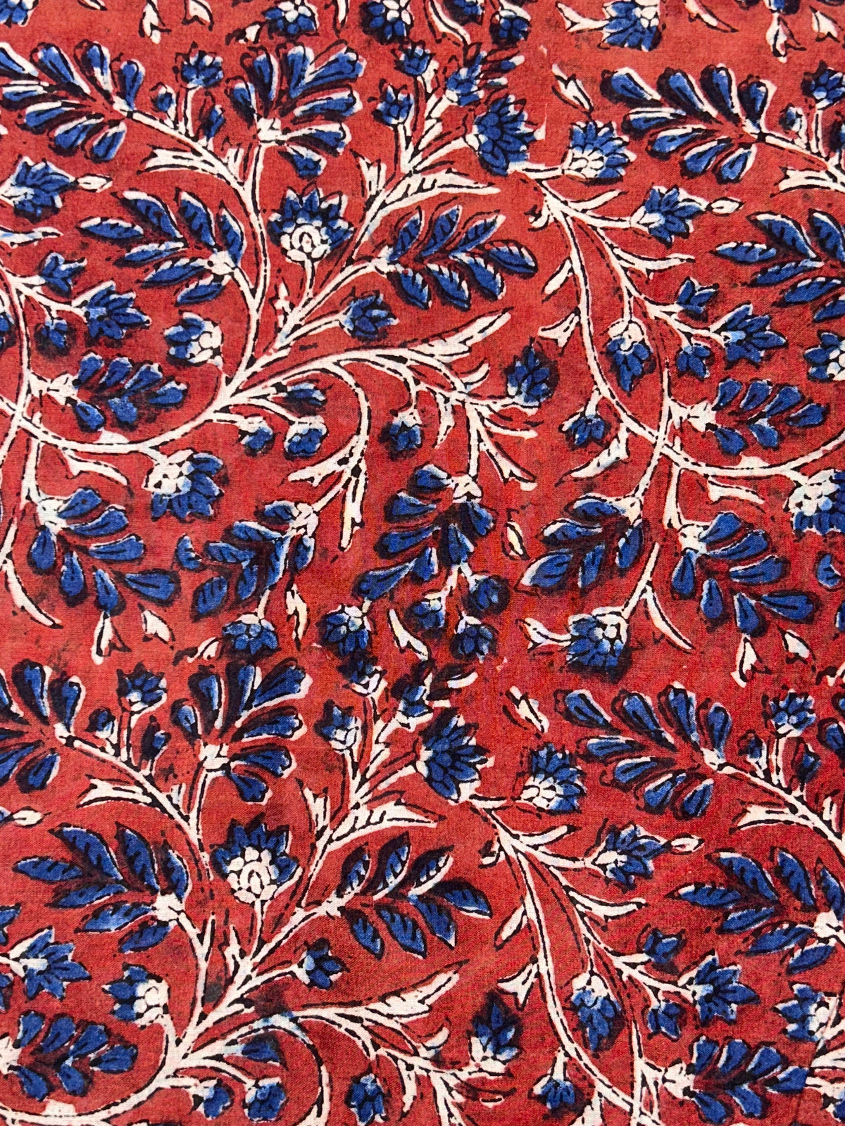 Brick Red Fakira Print Hand Block Printed Fabric