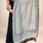 Multicolor Saudagiri Chanderi Handblock Printed Dupatta | Light Sage Grey