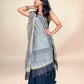 Multicolor Saudagiri Chanderi Handblock Printed Dupatta | Light Sage Grey