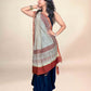 Multicolor Saudagiri Chanderi Handblock Printed Dupatta | Terracotta Red