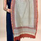Multicolor Saudagiri Chanderi Handblock Printed Dupatta | Terracotta Red