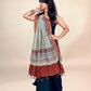 Rust Red Saudagiri Chanderi Handblock Printed Dupatta