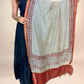 Rust Red Saudagiri Chanderi Handblock Printed Dupatta