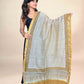 Multicolor Saudagiri Chanderi Handblock Printed Dupatta | Chartreuse Green