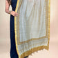 Multicolor Saudagiri Chanderi Handblock Printed Dupatta | Chartreuse Green