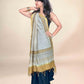 Multicolor Saudagiri Chanderi Handblock Printed Dupatta | Chartreuse Green