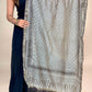 Multicolor Saudagiri Chanderi Handblock Printed Dupatta | Grey