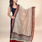 Multicolor Saudagiri Chanderi Handblock Printed Dupatta | Rust Red