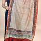Multicolor Saudagiri Chanderi Handblock Printed Dupatta | Rust Red