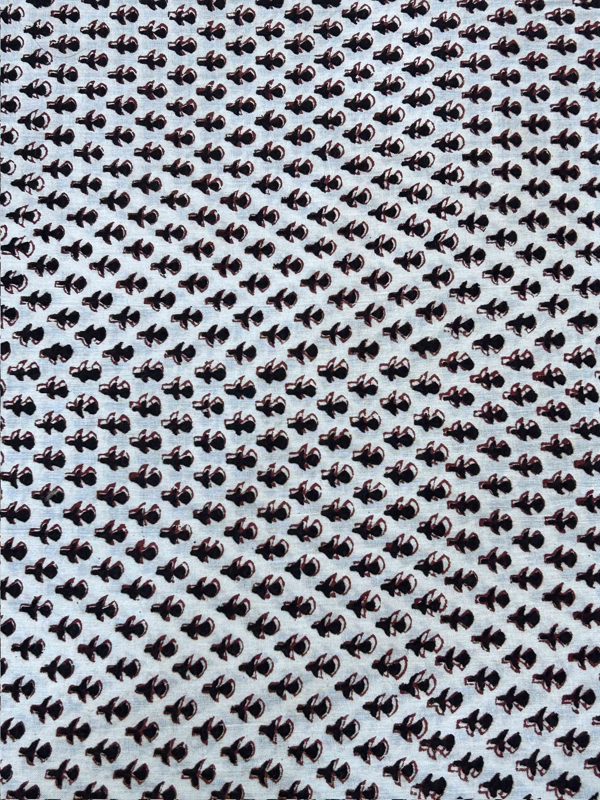 Black Saudagiri Mul Hand Block Printed Fabric