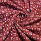 Maroon  Saudagiri Mul Hand Block Printed Fabric