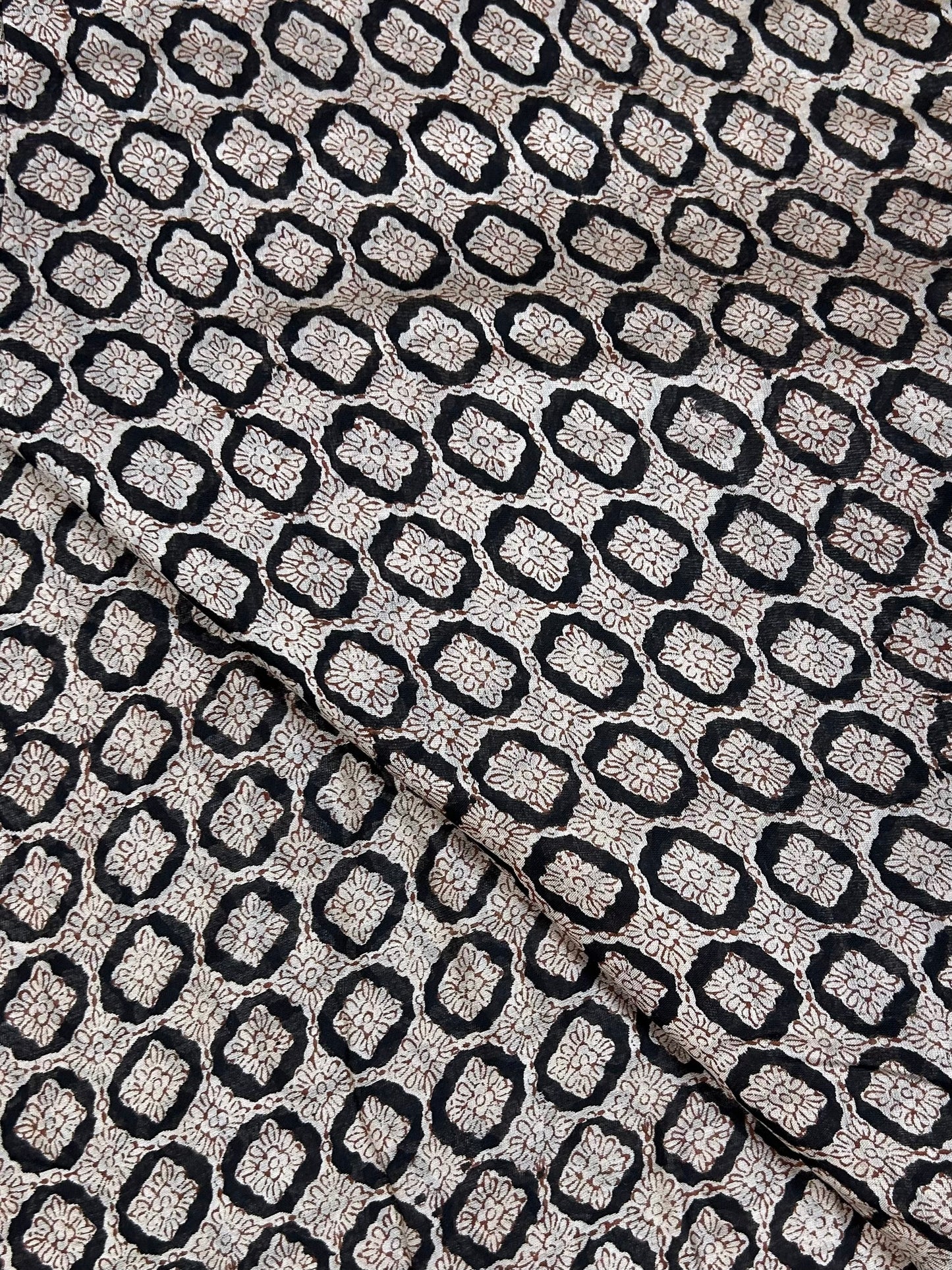 Saudagiri Print Chanderi Handblock Fabric