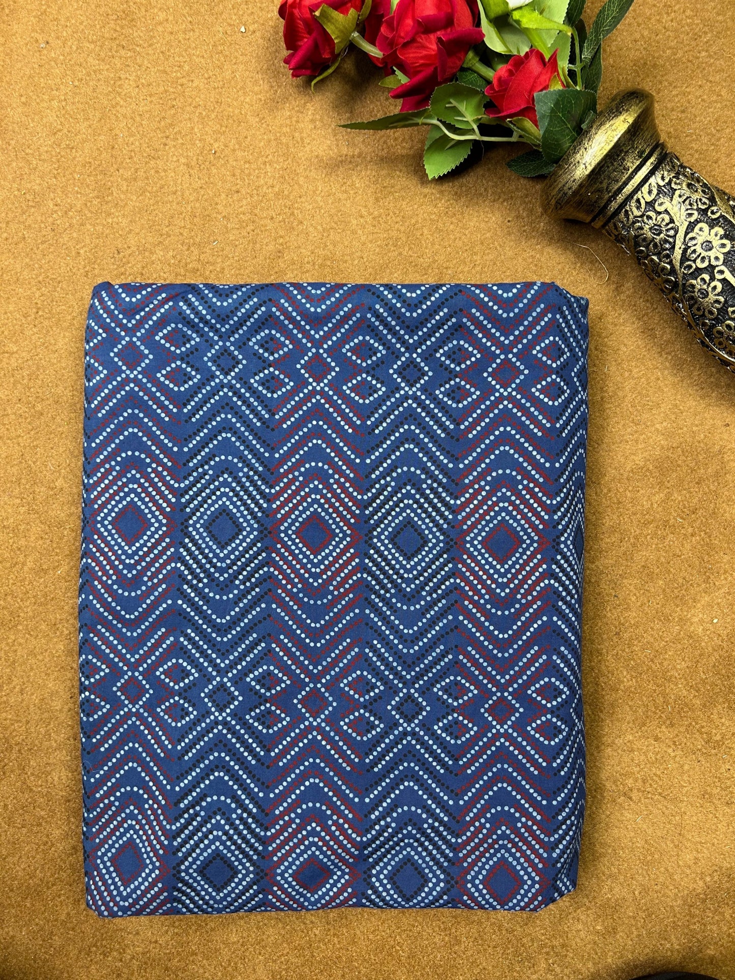 Semi Natural Hand-Block Printed Fabric