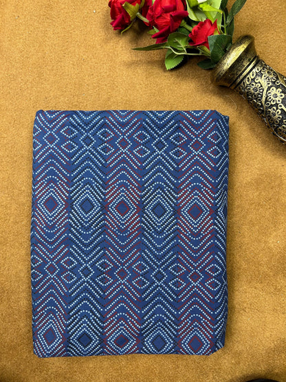 Semi Natural Hand-Block Printed Fabric