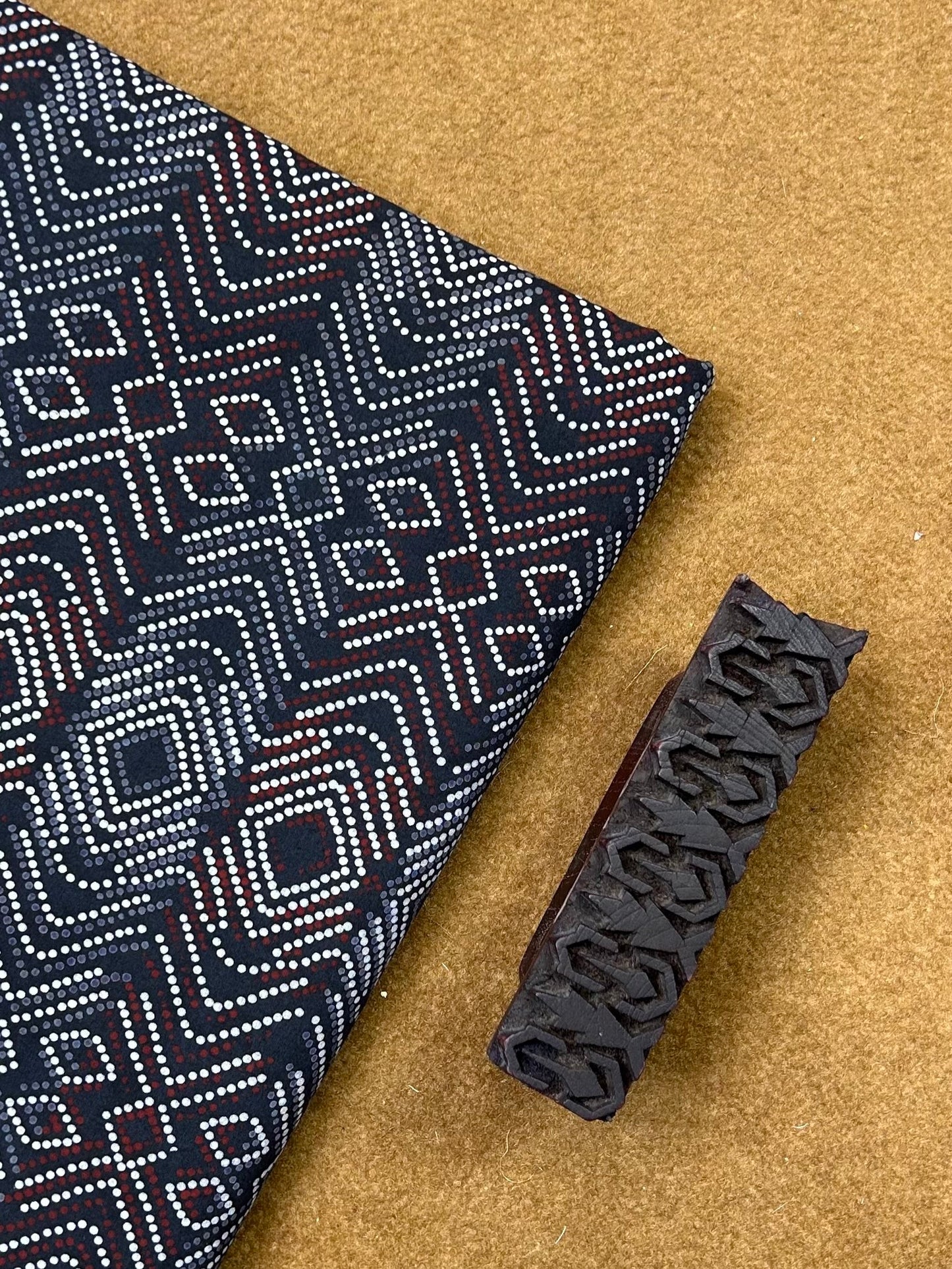 Semi Natural Hand-Block Printed Fabric