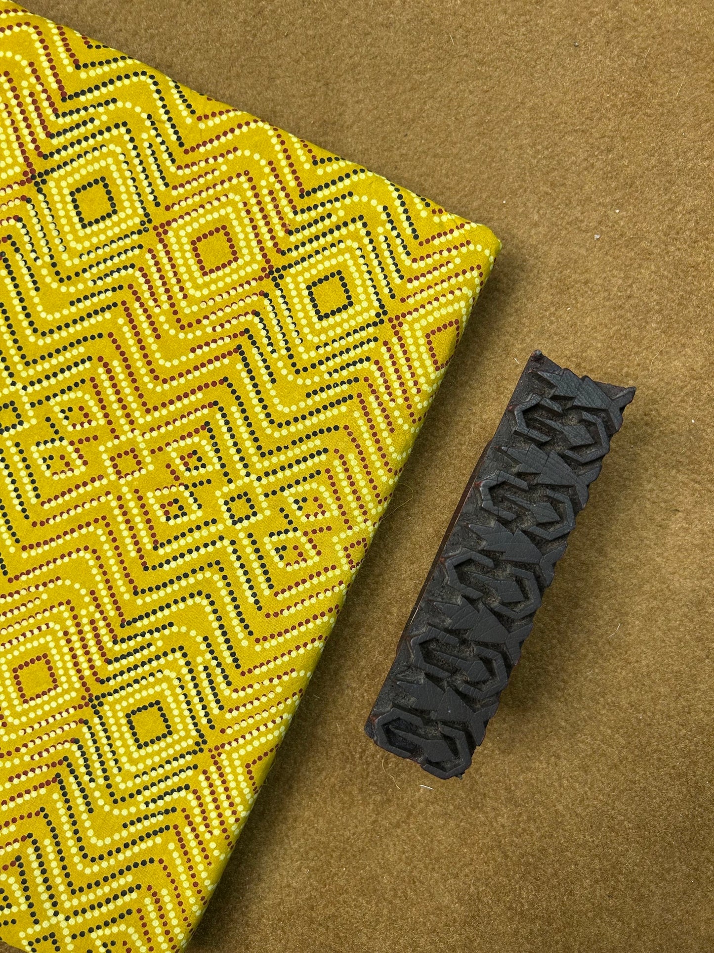 Semi Natural Hand-Block Printed Fabric