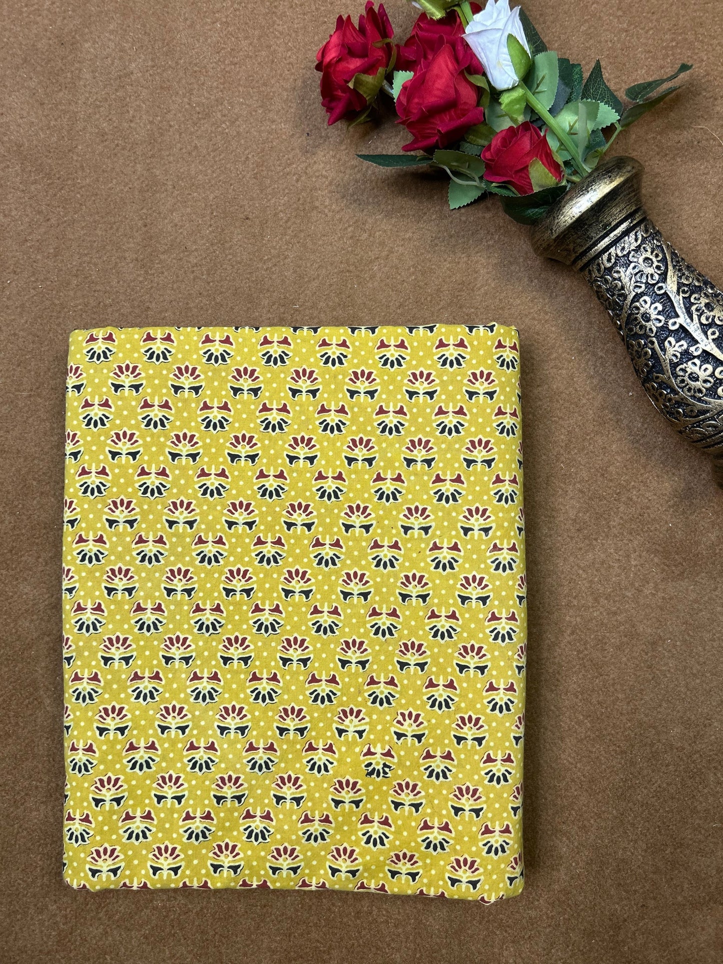 Semi Natural Hand-Block Printed Fabric
