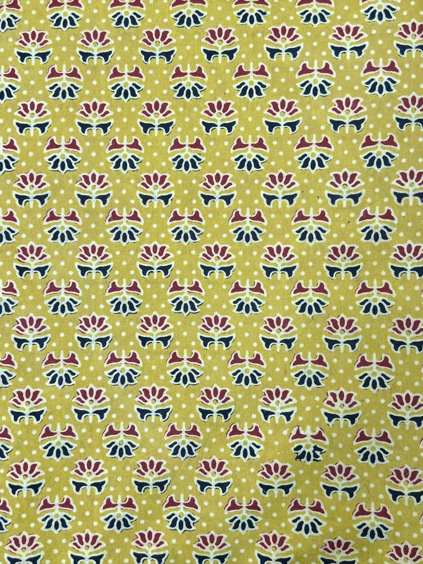 Semi Natural Hand-Block Printed Fabric