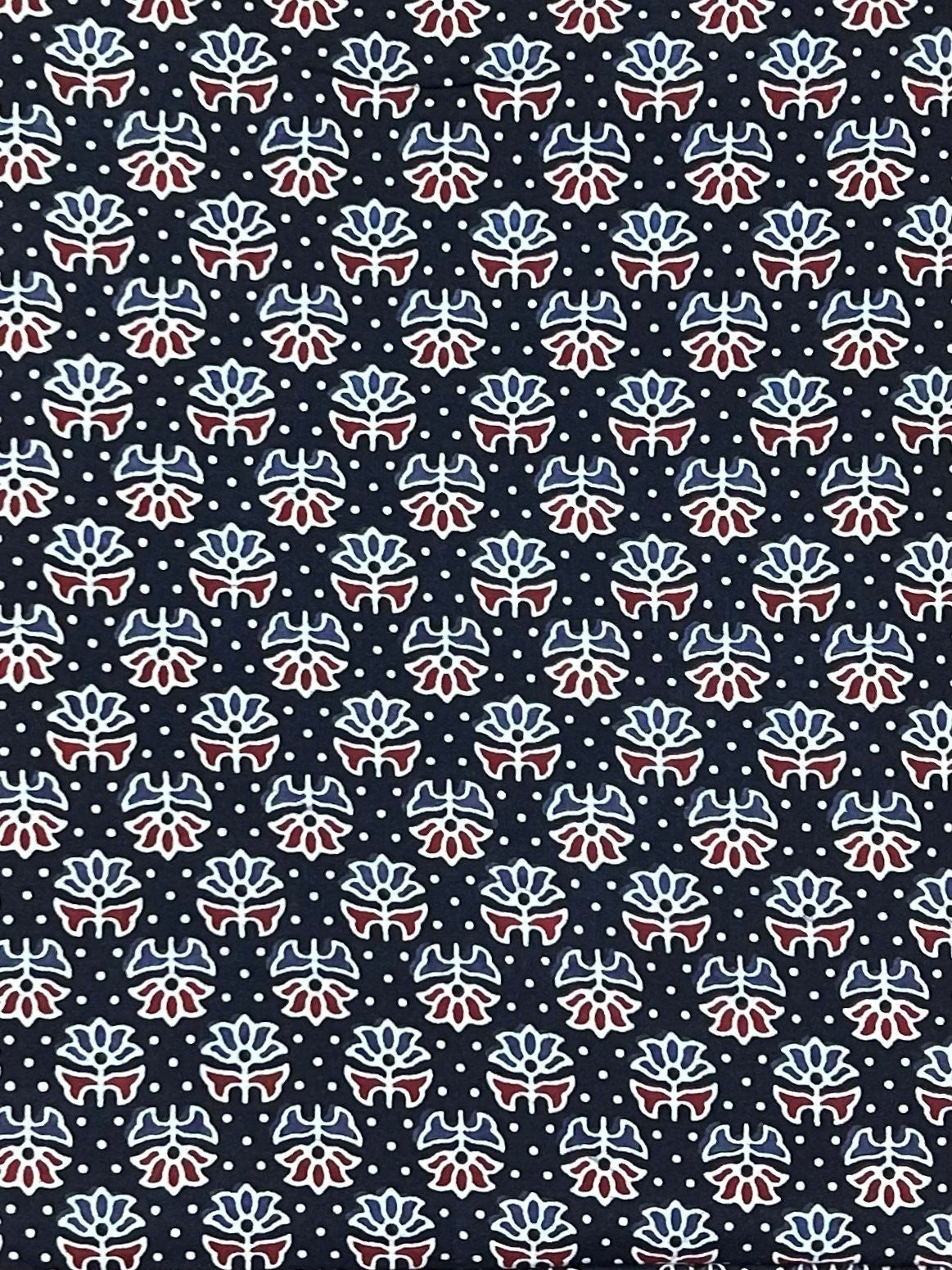 Semi Natural Hand-Block Printed Fabric