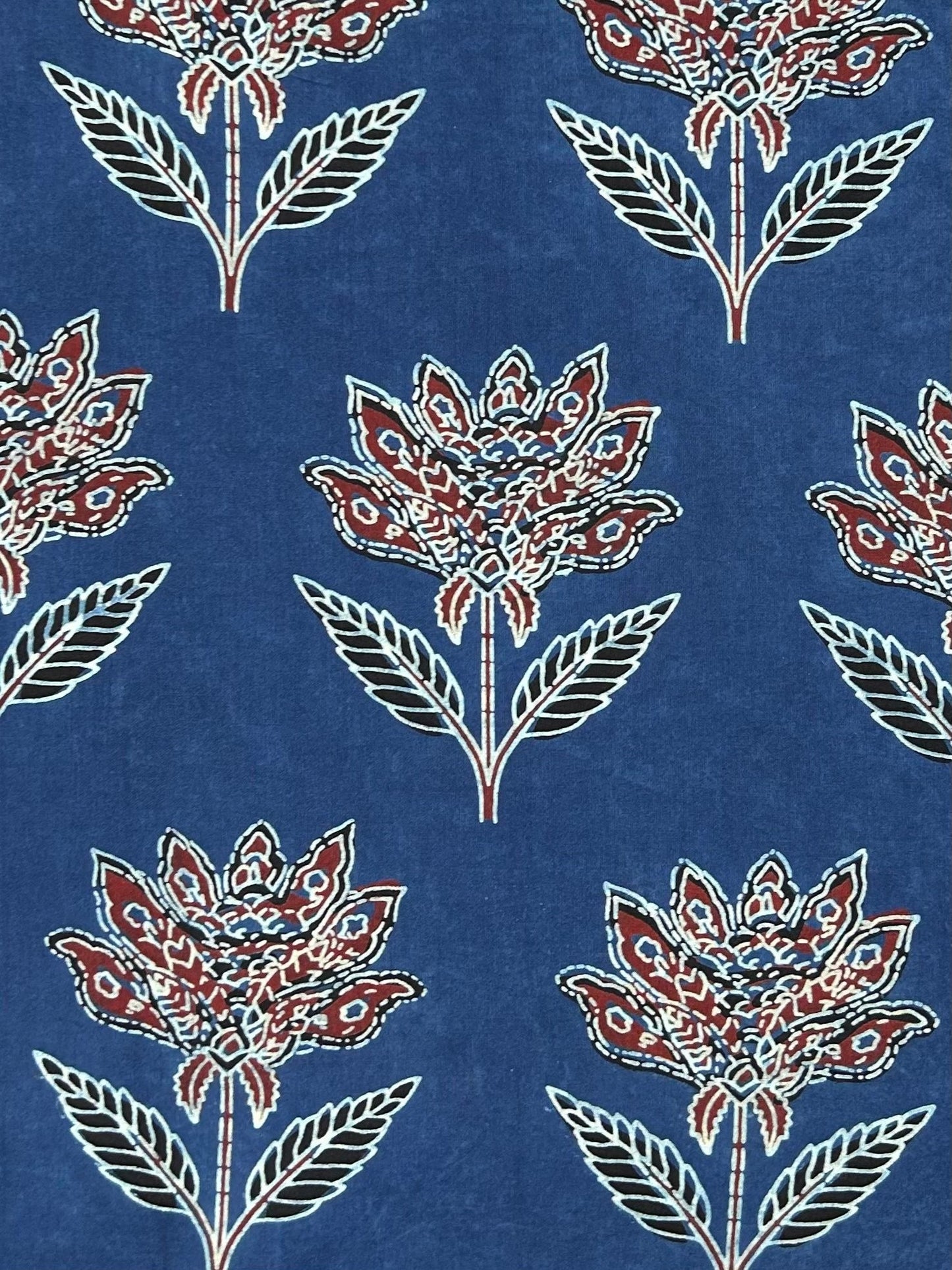 Semi Natural Hand-Block Printed Fabric