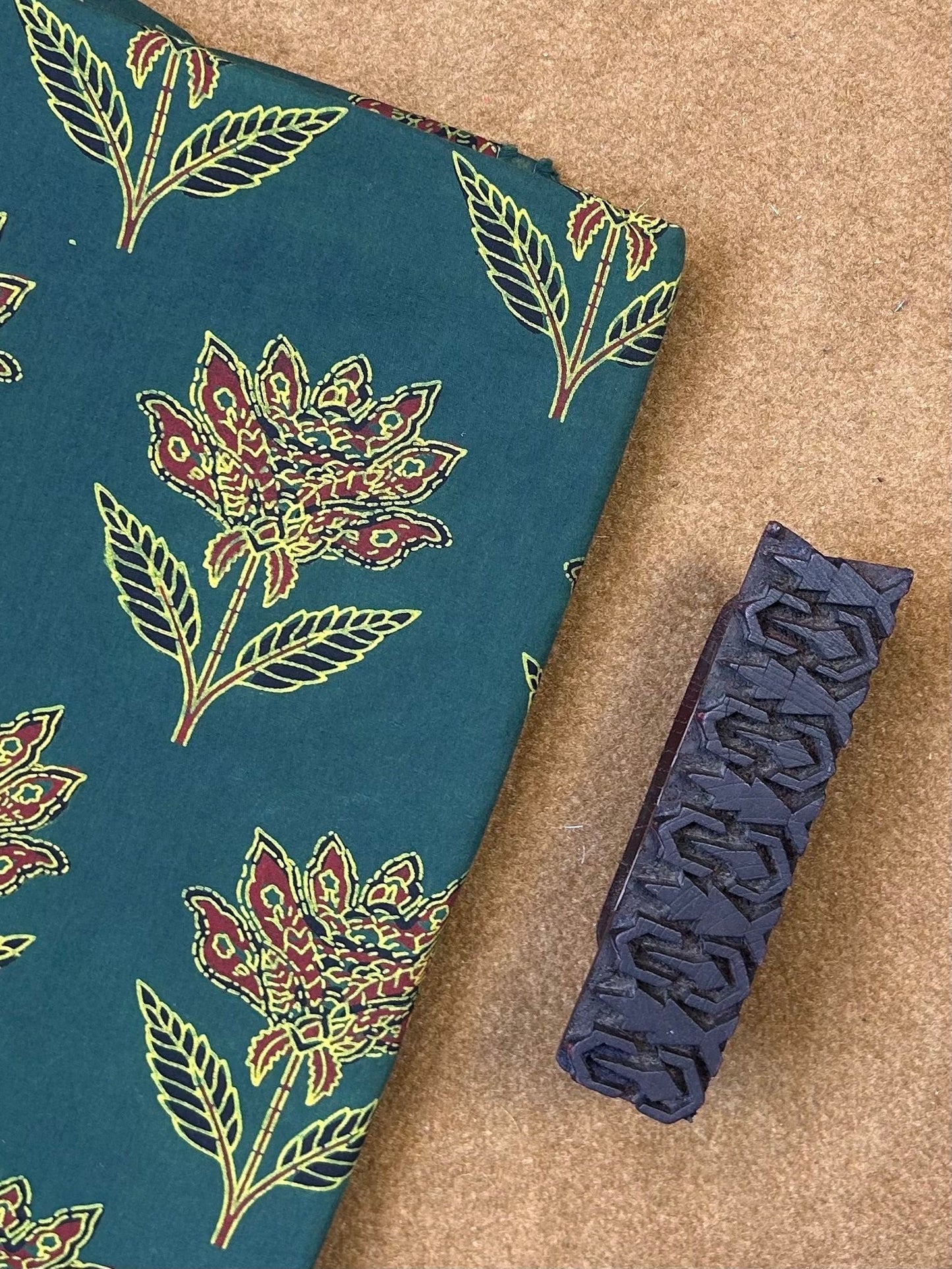 Semi Natural Hand-Block Printed Fabric