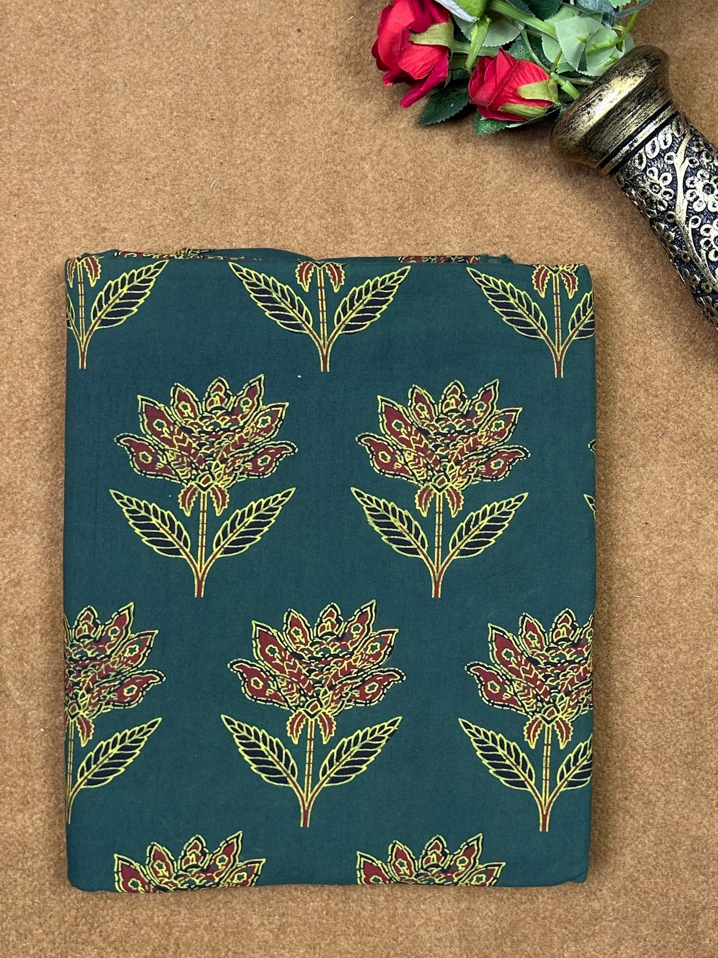 Semi Natural Hand-Block Printed Fabric