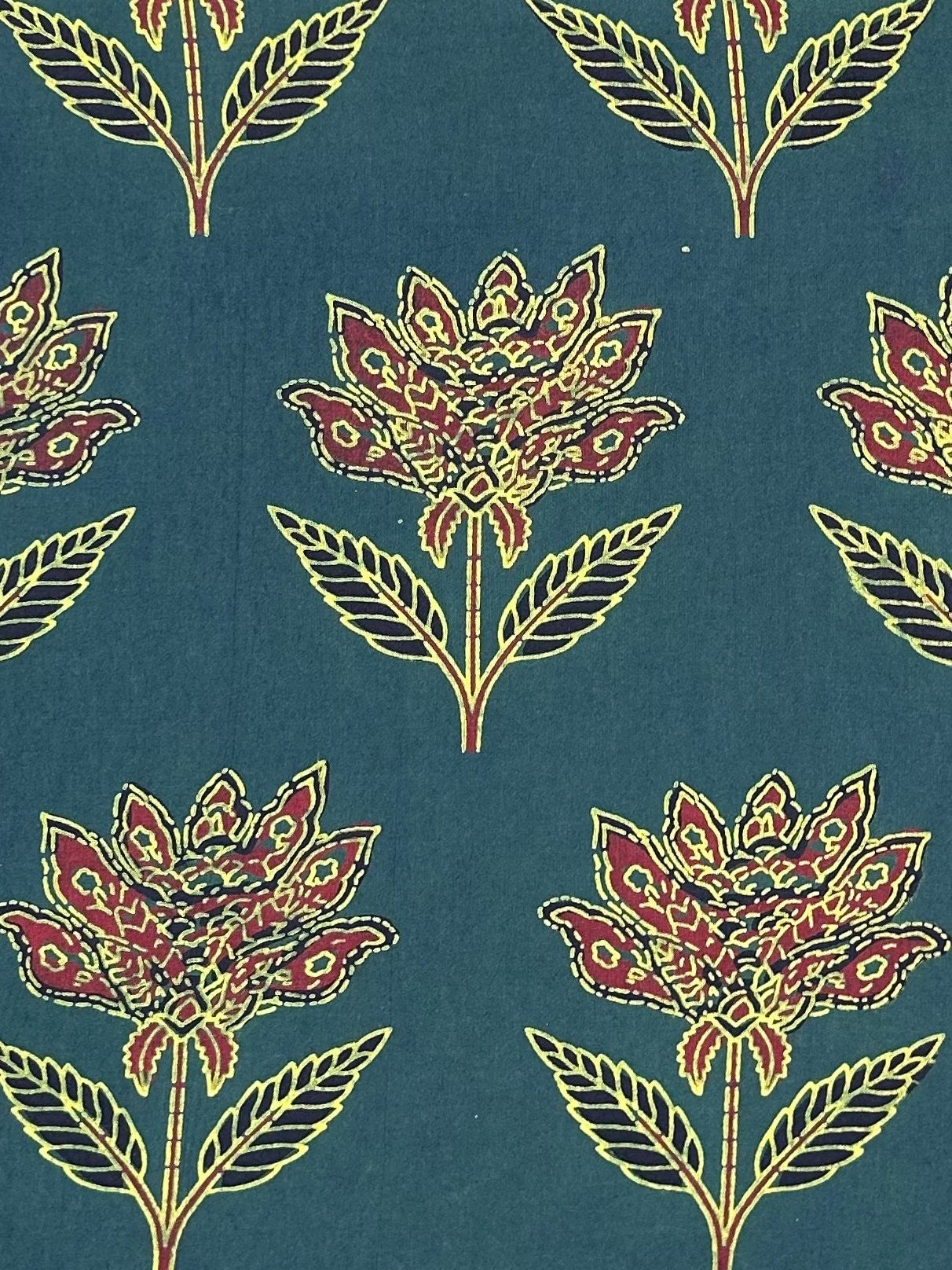 Semi Natural Hand-Block Printed Fabric