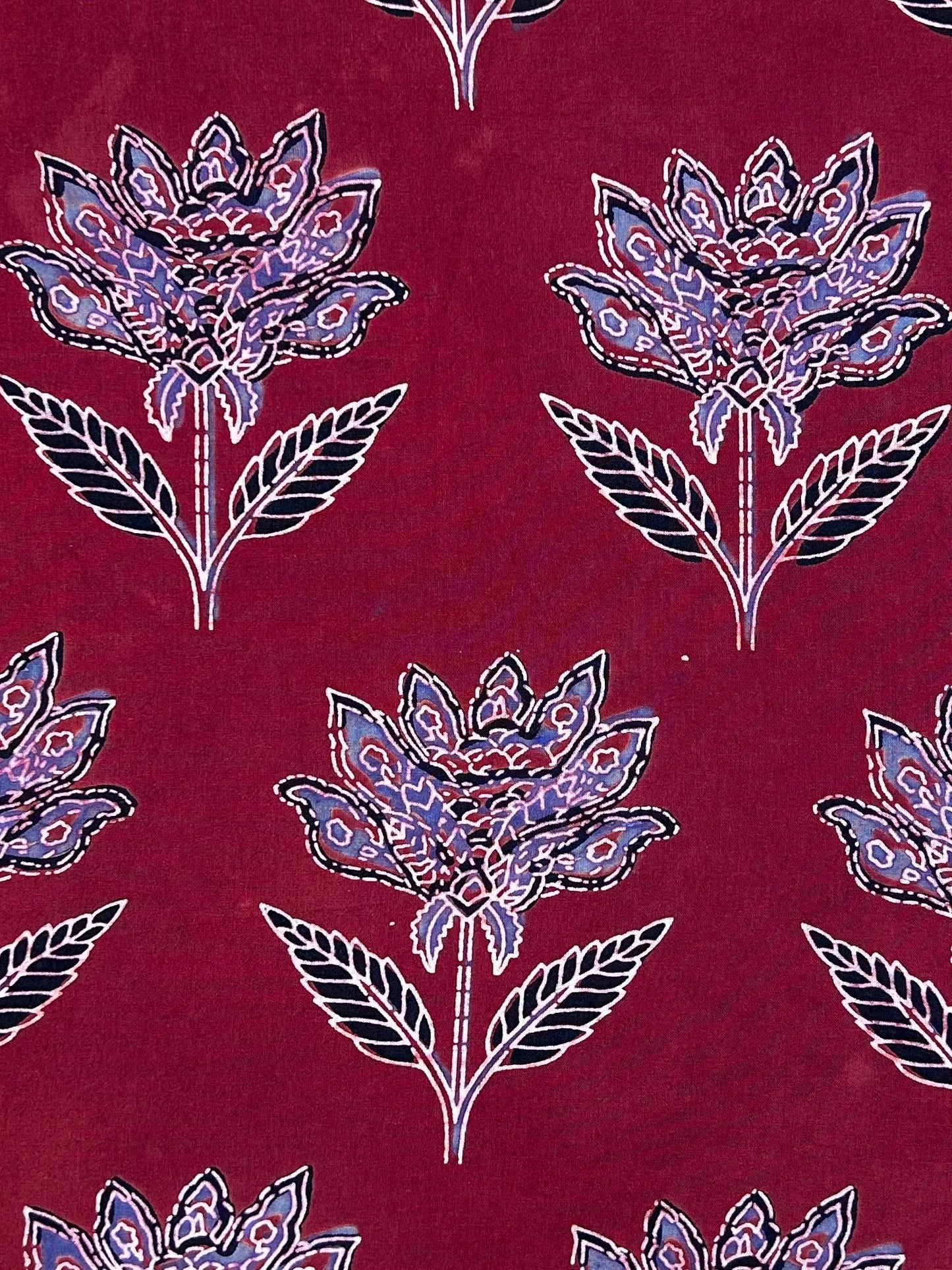 Semi Natural Hand-Block Printed Fabric